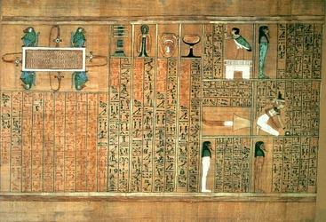 (détail) représentant le défunt et son Ba, du Livre des Morts du Scribe Any, c.1250